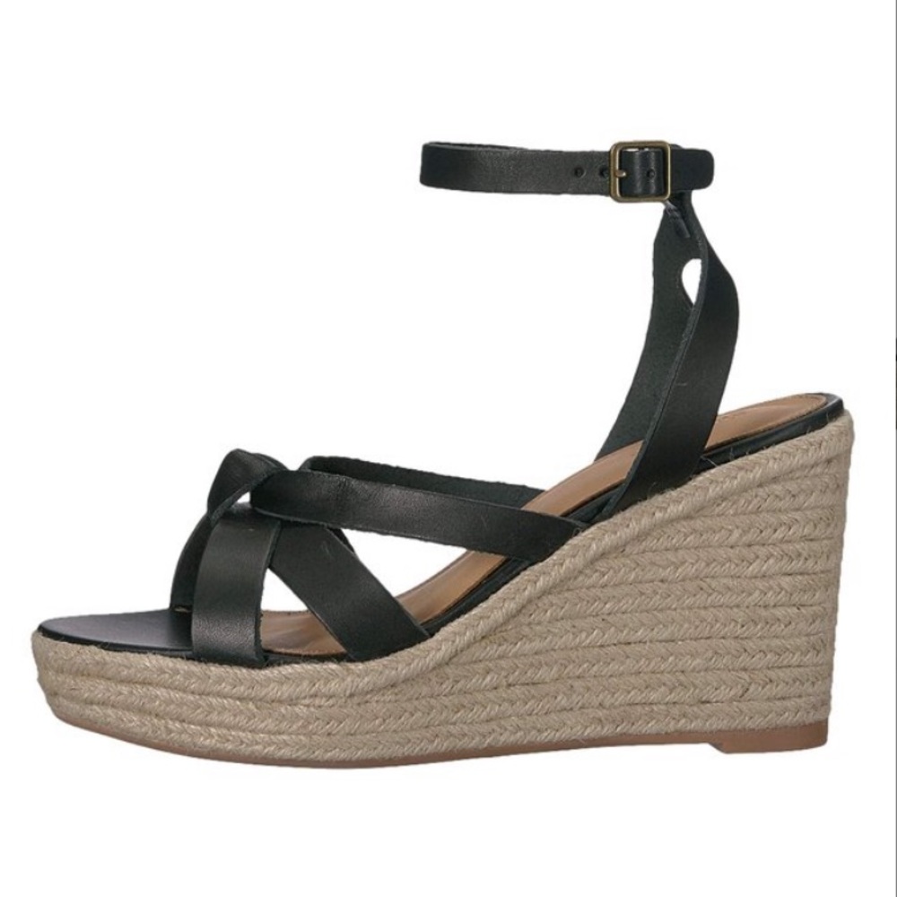 🌻NIB SOLUDOS Charlotte Leather Wedge Sandal Sz. 6.5